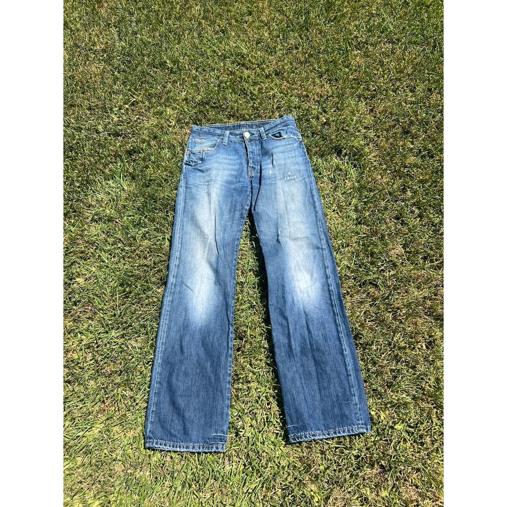 Vintage G-star RAW Big Logotype Pants Denim Jeans Blue Size 32x35
